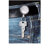 Wedo 2624028 Clip Ceinture Cordon Porte-Clés en Métal, 60 cm, Chrome