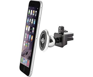 WEDO Dock-IT 6006001 Support magnétique pour smartphone pour grille d'aération de voiture, universel pour tous les appareils, joint à rotule 360°, interrupteur à bascule 2 niveaux, prise caoutchoutée noire