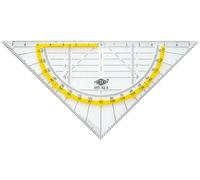 WEDO Équerre 16 cm - Outil de dessin transparent avec facettes et picots d'encre, graduation précise en millimètres - Robuste et léger - Idéal pour l'école, les études et le dessin technique