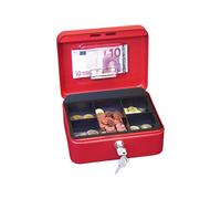Wedo Caisse à monnaie Gr.2 Acier revêtement poudre rouge 5 compartiments avec clip 20x16x9 cm