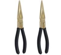 WEDO Lot de 2 pinces à bec long en laiton de 20,3 cm avec poignée antidérapante, longueur 200 mm