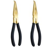 WEDO Lot de 2 pinces en laiton à bec coudé de 20,3 cm avec poignée antidérapante, pince à bec long coudée à 45 degrés, longueur 200 mm