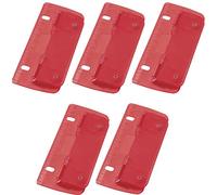 Wedo Lot de 5 perforatrices de poche en plastique pour perforation de 8 cm, graduation de 12 cm, rouge