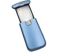 WEDO Loupe de Poche LED Lucina avec grossissement x3, lumière et Batterie, Bleu