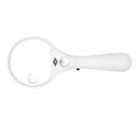 Wedo 2717550 Loupe ronde éclairage LED 90 mm avec 3 piles Blanc/Noir