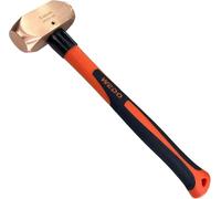 WEDO Marteau de forage en cuivre de 0,5 kg avec manche en fibre de verre, marteau de forage, longueur 30,5 cm, pour la construction, le jardinage, la gestion des terres, le travail de cour et