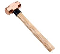 WEDO Marteau de luge en cuivre avec manche en bois, longue poignée droite, 30,5 cm de longueur, 0,5 kg