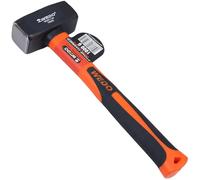 WEDO Marteau de pierre de type allemand 1500 g avec manche en fibre de verre pour la construction, le jardinage, les travaux de cour, longueur 280 mm, forgé à la pression, résistant à la corrosion