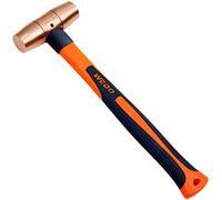 WEDO Marteau en cuivre de 0,5 kg, marteau maillet en cuivre massif, manche en fibre de verre, longueur 300 mm, forgé sous pression, résistant à la corrosion, norme DIN