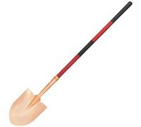 WEDO Pelle à bout rond à long col courbé anti-étincelles, 152,4 cm avec poignée antidérapante en fibre de verre, cuivre béryllium, non magnétique, norme DIN, certificat BAM et FM