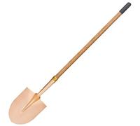 WEDO Pelle à bout rond à long col courbé anti-étincelles, pelle de transfert, manche en bois de 121,9 cm de long avec manchon antidérapant, outil de creusement de sécurité, cuivre béryllium, non