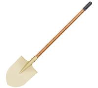WEDO Pelle à pointe ronde anti-étincelle, pelle de transfert, manche en bois de 80 cm de long avec manchon antidérapant, outil de creusement de sécurité, bronze d'aluminium, norme DIN, certificat BAM