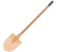 WEDO Pelle à pointe ronde anti-étincelle, pelle de transfert, manche en bois de 80 cm de long avec manchon antidérapant, outil de creusement de sécurité, cuivre béryllium, non magnétique, norme DIN