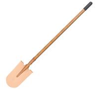 WEDO Pelle de transfert longue à pointe ronde anti-étincelle, manche en bois de 121,9 cm de long avec manchon antidérapant, outil de creusement de sécurité, cuivre béryllium, non magnétique, norme DIN