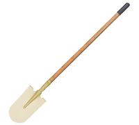 WEDO Pelle de transfert longue à pointe ronde anti-étincelle, manche en bois de 121,9 cm de long avec manchon antidérapant, outil de creusement de sécurité, aluminium bronze, norme DIN, certificat BAM