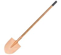 WEDO Pelle ronde anti-étincelle avec lame droite, pelle de transfert, manche en bois de 119,4 cm de long avec manchon antidérapant, outil de creusage, cuivre béryllium, non magnétique, norme DIN