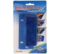 WEDO Perforateur de poche 67899 – Pour 3 feuilles – Coloris assortis Bleu, Orange ou Vert