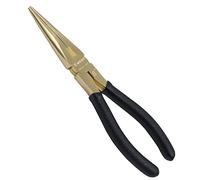 WEDO Pince à Bec Long avec poignées gainées souples,8 pouces,Laiton,Pince à becs demi ronds courbes 200mm,Pince à Bec Long,résistante à la corrosion