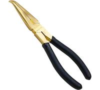 WEDO Pince à Bec Long avec poignées gainées souples,coudée à 45°,8 pouces,Laiton,Pince à becs demi ronds courbes 200mm,Pince à Bec Long,résistante à la corrosion