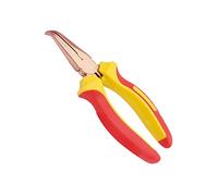 WEDO Pince courbée ronde 45 degrés 15,2 cm de long, pince coudée de sécurité sans étincelles VDE 1000 V, cuivre béryllium, structure à tête unique, norme DIN