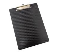 WEDO Porte-bloc A4 noir aspect carbone - Plateau d'écriture en polypropylène avec pince en métal solide et œillet de suspension, format 31,5 x 22,5 cm, épaisseur de serrage jusqu'à 8 mm