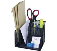 WEDO Porte-ustensiles Office 4 compartiments métal filaire,noir