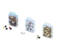 Wedo Punaises 9085699 têtes de 10 mm surmoulées anti-transpercement 100 pièces couleurs assorties