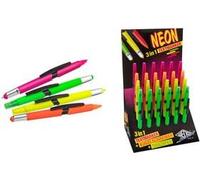 Wedo Stylet 3-en-1 Neon, présentoir de 24