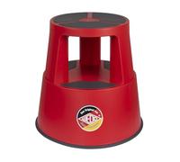 WEDO Super Step Tabouret à roulettes en Plastique incassable - Pied d'éléphant - Certifié TÜV GS - Fabriqué en Allemagne - Antidérapant - Hauteur : Environ 43 cm - Charge maximale : 150 kg - Rouge