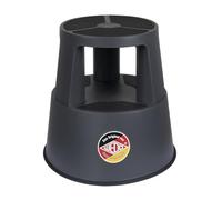 WEDO Super Step Tabouret à roulettes en Plastique incassable - Pied d'éléphant - Certifié TÜV GS - Fabriqué en Allemagne - Antidérapant - Hauteur : Environ 43 cm - Charge maximale : 150 kg - Gris