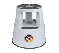 WEDO Super Step Tabouret à roulettes en Plastique incassable - Pied d'éléphant - Certifié TÜV GS - Fabriqué en Allemagne - Antidérapant - Hauteur : Environ 43 cm - Charge maximale : 150 kg - Gris