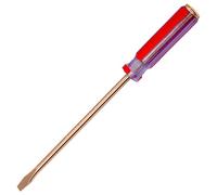 WEDO Tournevis à frapper sans étincelles,fendu,6x100mm fente pointe,cuivre béryllium,Longue 193mm,Manche en fibre de verre,non magnétique,résistante à la corrosion,certificat BAM et FM
