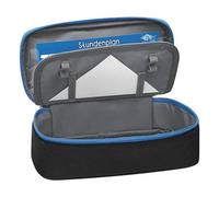 Wedo Trousse à crayons 24243010, polyester, rabat intérieur, 23 x 12 x 6,5 cm, Noir/Bleu