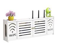 WEDSFC Boîte De Rangement WiFi Murale, Étagère De Rangement Murale pour Routeur WiFi, Décodeur TV, Boîte Décorative De Rangement Mural,71 * 11.5 * 24cm
