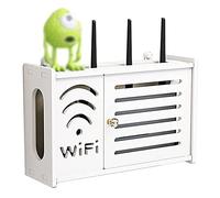 WEDSFC Boîte De Rangement WiFi Murale, Étagère De Rangement Murale pour Routeur WiFi, Décodeur TV, Boîte Décorative De Rangement Mural,36 * 11.5 * 24cm