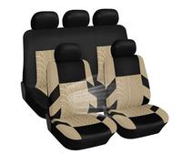 WEDSLK Housse de Siège Voiture pour Nissan Pathfinder, Housse de Protection Siège Voiture, Ensemble de Housses Siège Avant et Arrière,5 Seats-Beige
