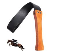 Weduspaty Crame d'équitation, Fouet de Cheval, Noir PU tox Cuir équestre 8,3 Pouces Handle de Cheval Whip avec Bracelet en Cuir Double adhérence Confortable