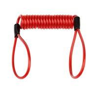 Weduspaty Lanyard de sécurité, 120 cm, Sécurité Anti vol, Moto-Motorcycle Disc de Roue Disque Brake Lock Rappel Câble Ressort, Lanyard Anti-vol, Rouge