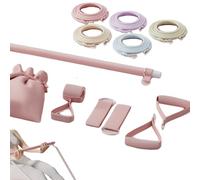 Weduspaty Pilates Bar, Pilates Pilt avec 5 Bandes de résistance réglables Kit Elastic Essentials pour la Forme Physique, étirement, entraînement en Force pour Le Plein air