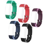 Weduspaty Sangle de montre de remplacement, bretelles montre remplacement, 5pcs / set ajusté ID115Plus HR Smartband Stracles pour le fitness Smart (noir, rouge, bleu, vert, violet)
