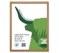 Wee Blue Coo 18x24 Light Oak Wooden Picture Frame 18 x 24 inch (45.7 x 61 cm) Acrylic Safety 'Glass' Photo Frame