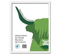 Wee Blue Coo 18x24 White Wooden Picture Frame 18 x 24 inch (45.7 x 61 cm) Acrylic Safety 'Glass' Photo Frame