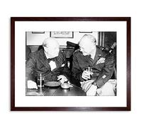 Wee Blue Coo 9x7 '' Photo B&W Winston Churchill Eisenhower Raleigh Framed Art Print F97X1713