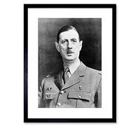 Wee Blue Coo 9x7 '' Vintage Photo President War Gaulle French Framed Art Print F97X1760