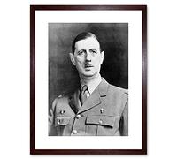 Wee Blue Coo 9x7 '' Vintage Photo President War Gaulle French Framed Art Print F97X1760