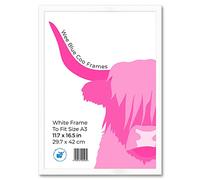 Wee Blue Coo A3 White Wooden Picture Frame 11.7 x 16.5 Inch (29.7 x 42cm) Acrylic Safety 'Glass' Photo Frame