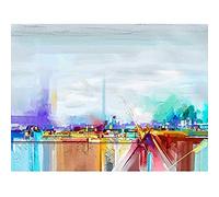 Wee Blue Coo Abstract Contemporary Landscape Unframed Art Print Poster Wall Decor 12x16 inch Abstrait Paysage Affiche Mur Déco