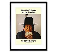 Wee Blue Coo ADVERT FOOD LEVY RYE BREAD NATIVE AMERICAN JEWISH ART FRAMED ART PRINT PICTURE & MOUNT F12X077