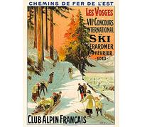 Wee Blue Coo Advert Ski Contest Vosges France Alpine Club Winter Sport Wall Art Print Mur Décor 30 x 41 cm