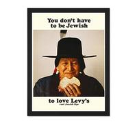 Wee Blue Coo Advertising Food Levy Rye Bread Native American Jewish Art Large Framed Art Print Poster Wall Decor 18x24 inch